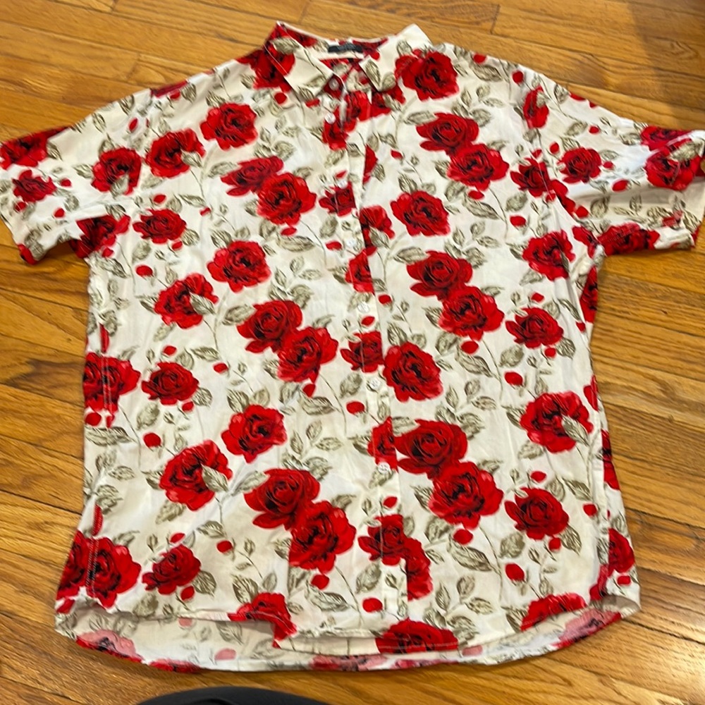 Red Rose Button Up Shirt